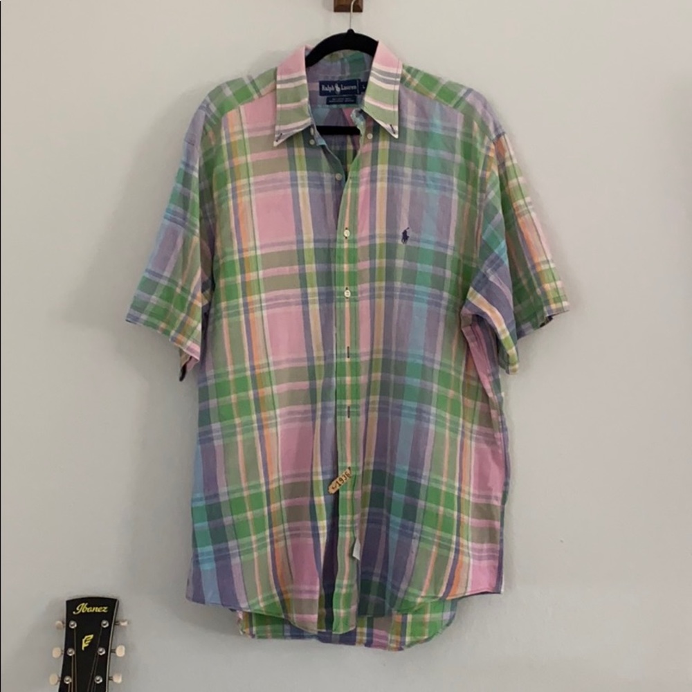 Ralph Lauren Plaid button down shirt L